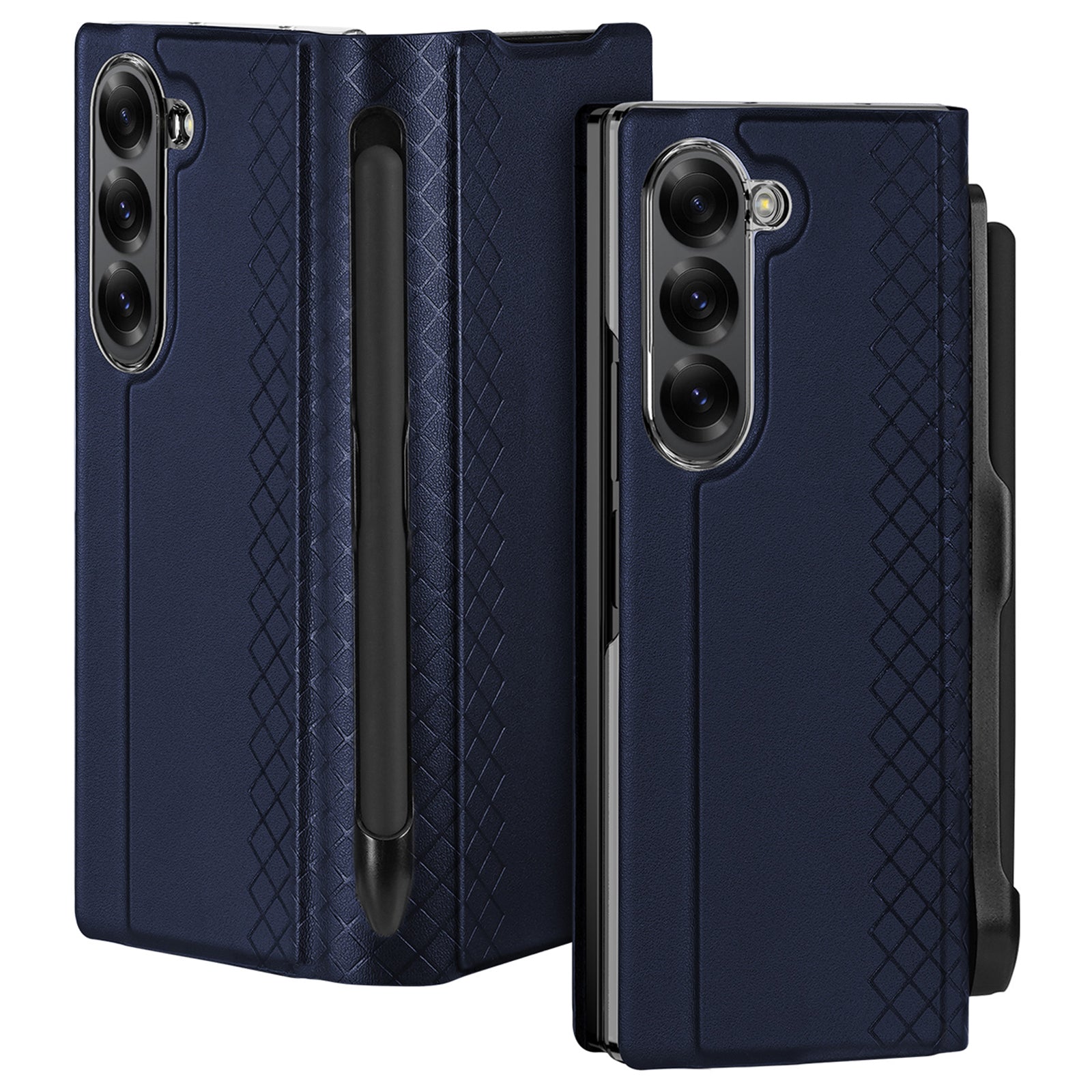DUX DUCIS Bril Series for Samsung Galaxy Z Fold6 5G Case Leather+PC Stand Phone Cover with Pen Slot - Blue DUX DUCIS Bril Series for Samsung Galaxy Z Fold6 5G Case Leather+PC Stand Phone Cover with Pen Slot - Blue